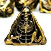 DnD Metal Dice Set - Hollow Bronze Skull Design, 7 Zinc Alloy Polyhedral Dice for Dungeons and Dragons RPG Games 4