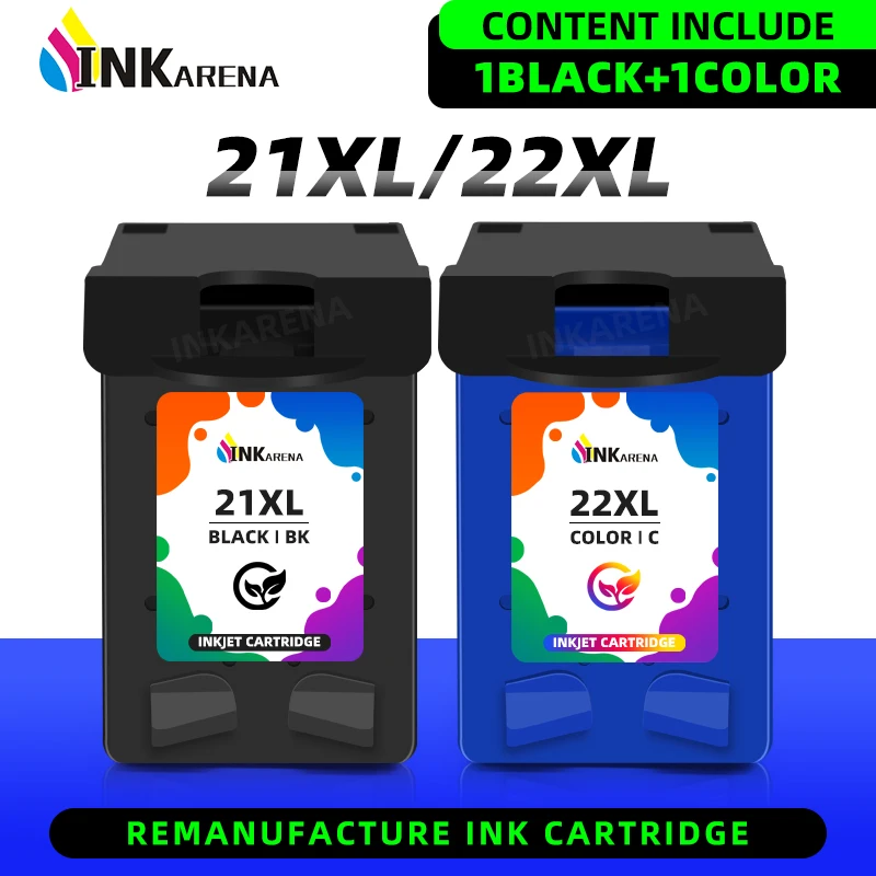 Cartuccia D'Inchiostro Sostitutiva Inkarena Per Hp21 22 Per Stampante Hp 21Xl Per Deskjet F2180 F2200 F2280 F4180 F300 F380 D2300