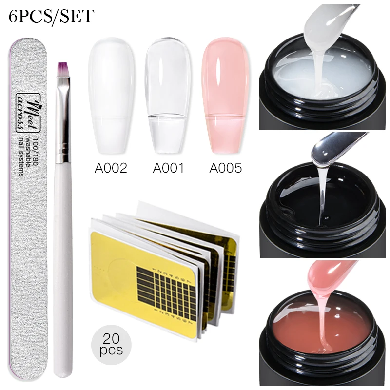 Ombre Baby Boomer Nail Extension Gel Set - Quick Build Camouflage Manicure Kit