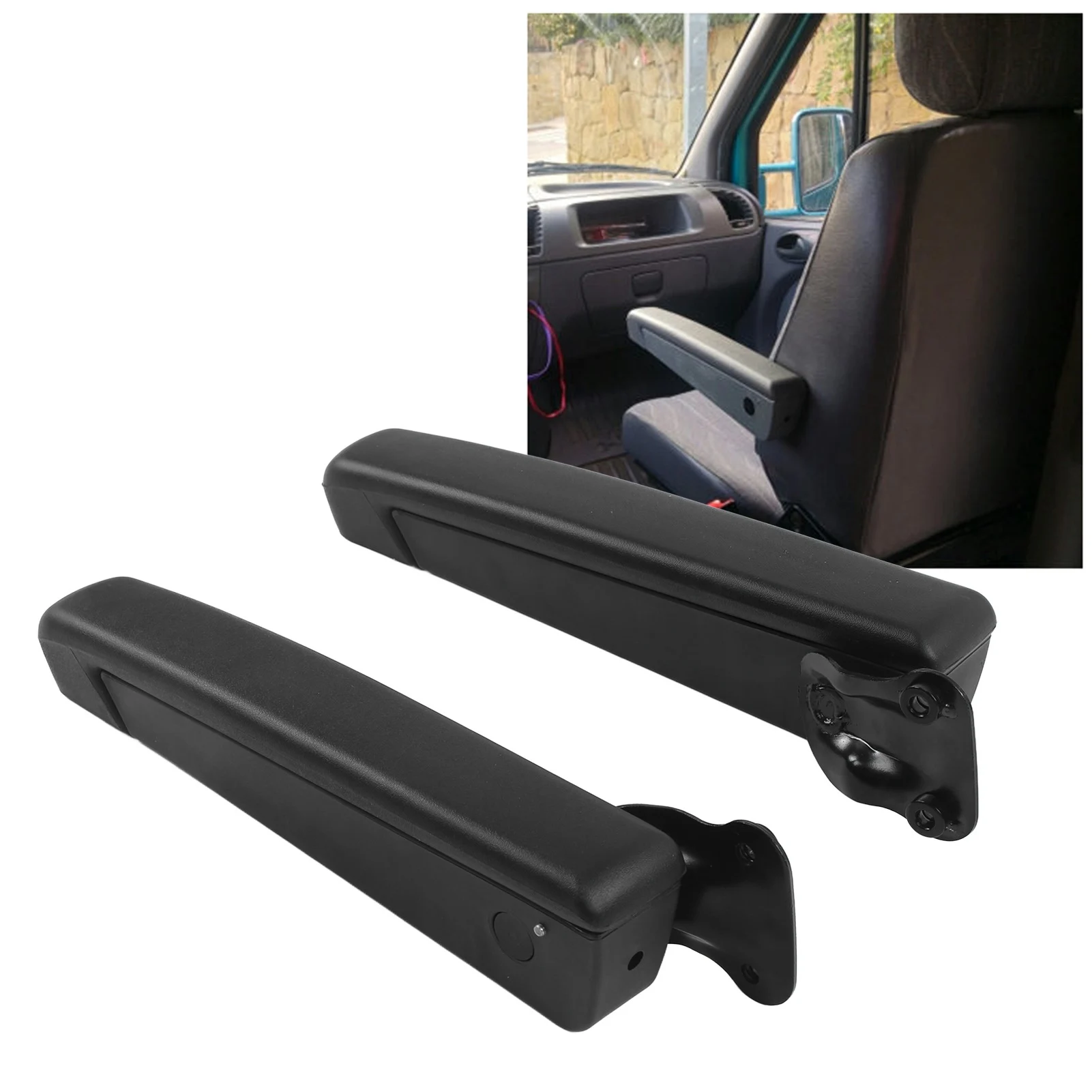 Car Adjustable Seat Armrest Shock Resistant PU Sponge 2pcs Universal for Automobiles Trucks
