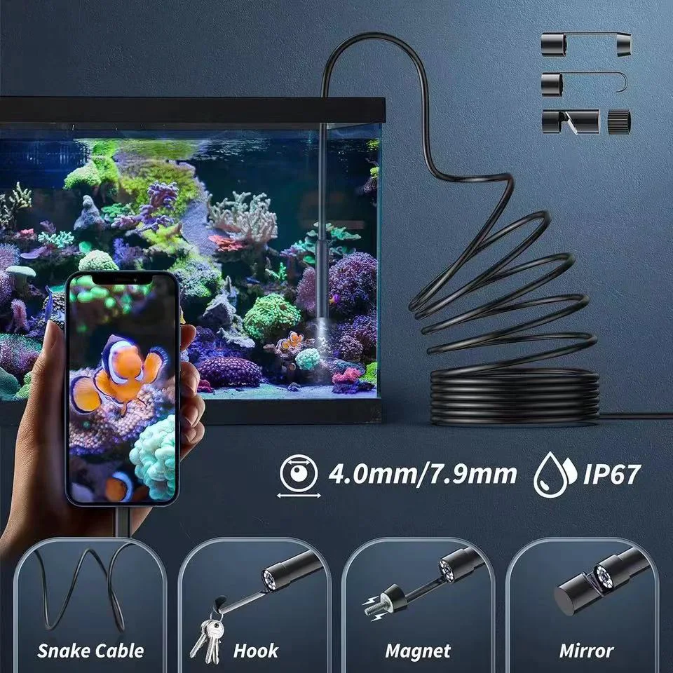 Endoscope W300 Inspection Camera 3 in 1 Dual Lens 1080P HD 3m Hard Cable For Android/IOS/IPhone Industrial Endoscope 4