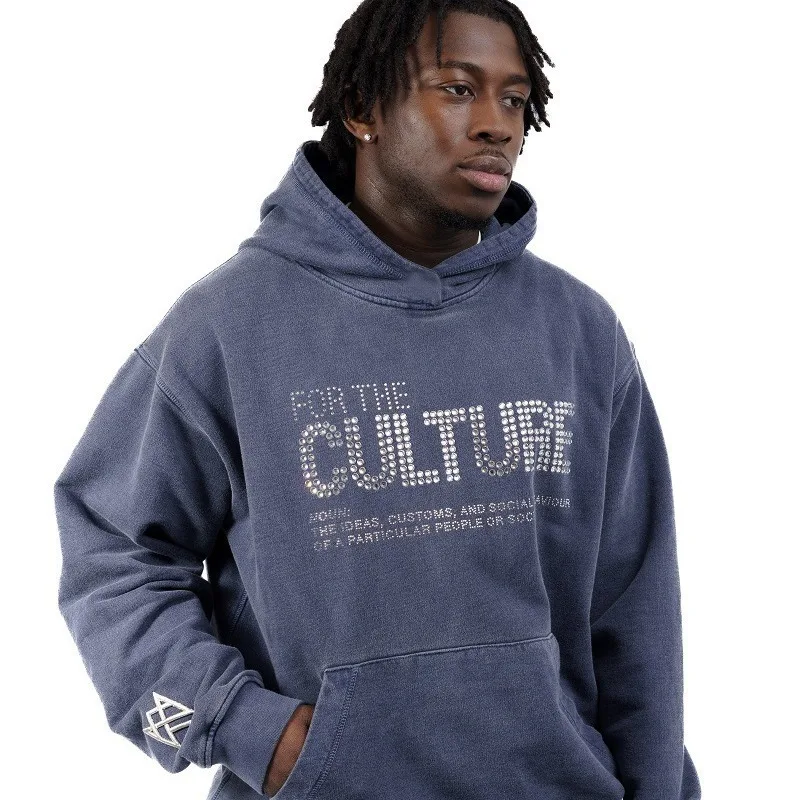 2024 Gothic Vintage Y2k Men's Hooded Diamond Print Design Hooded Sweatshirt American Style Couple Pullovers Casual Loose Tops 3