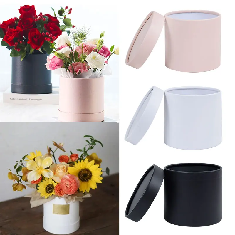 HugBucketRoundFlowerPaperBoxesBucketSetFlowerPackagingGift
