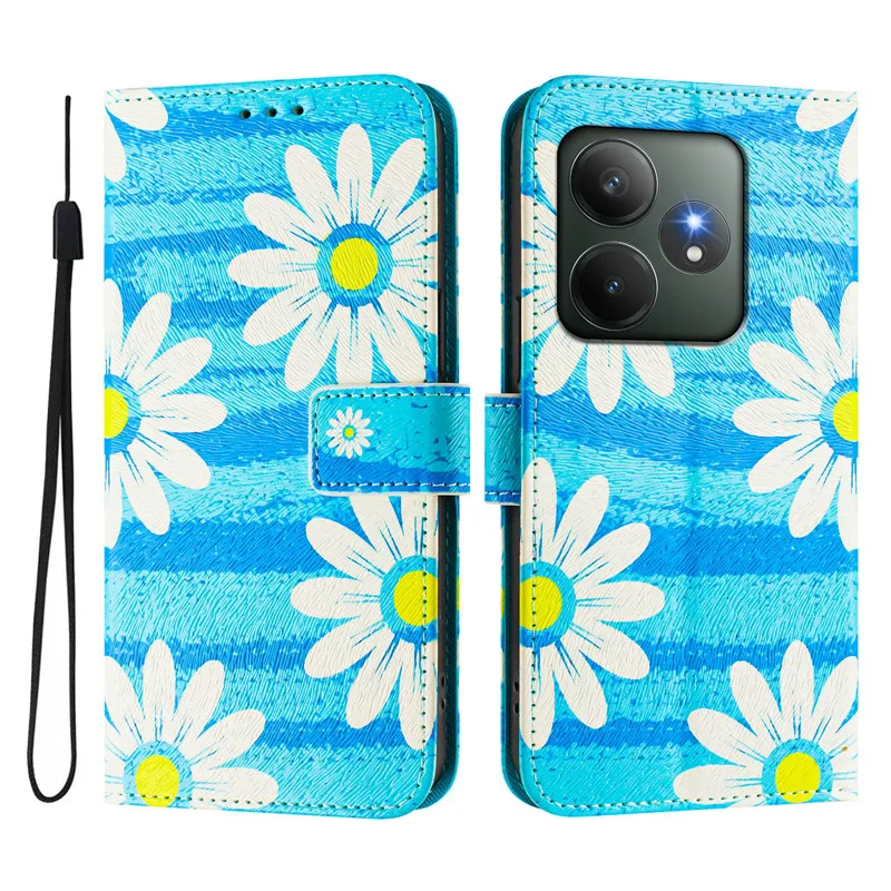 Elegant Leather Phone Case - Flip Cover Wallet with Magnetic Closure and Charming Cat, Flower, and Bear Designs.