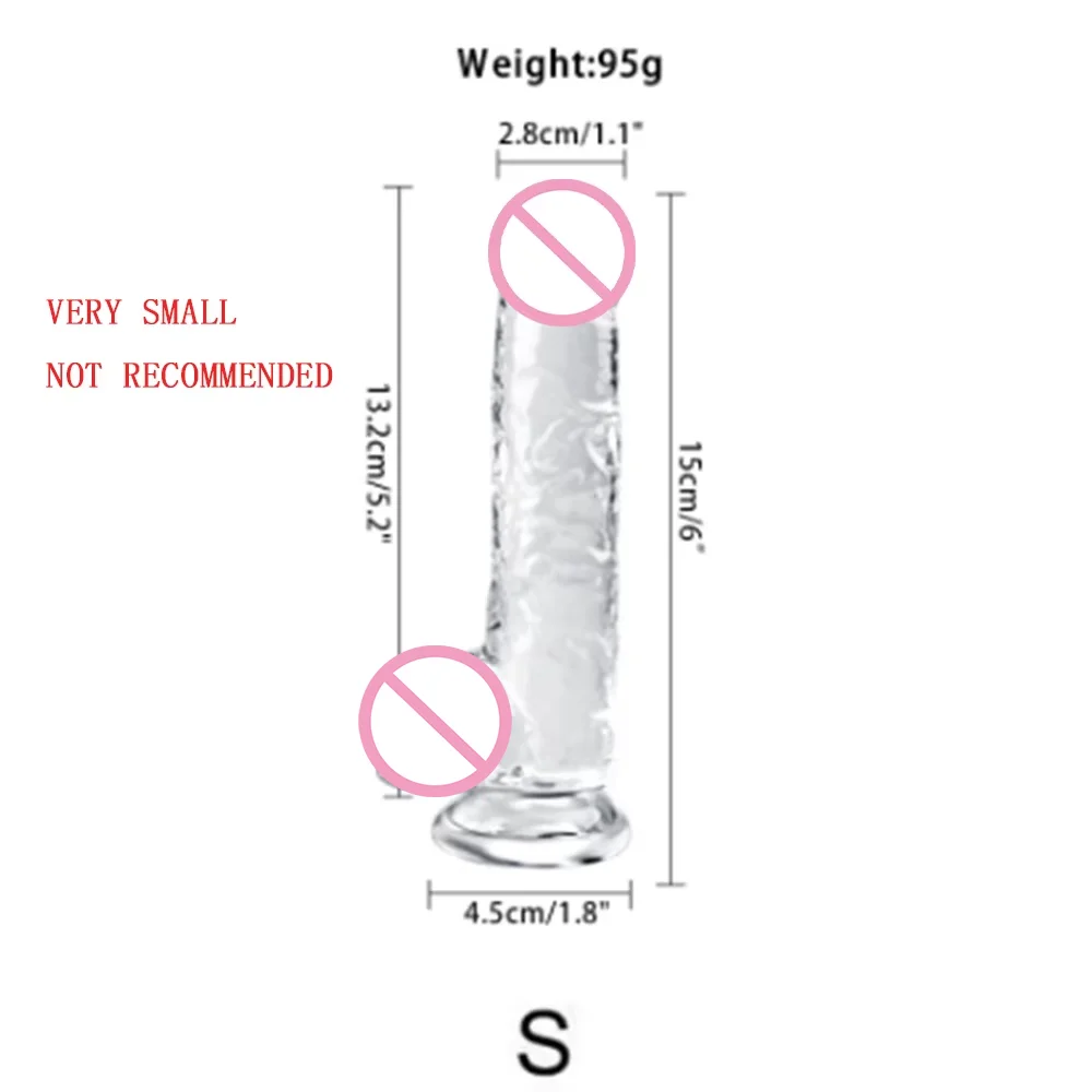 Jelly DildoTransparent Big Dildo 4 Sizes Realistic Soft Fake Penis Erotic Sex Toys for Woman Men Gay Vagina Anal Butt Plug