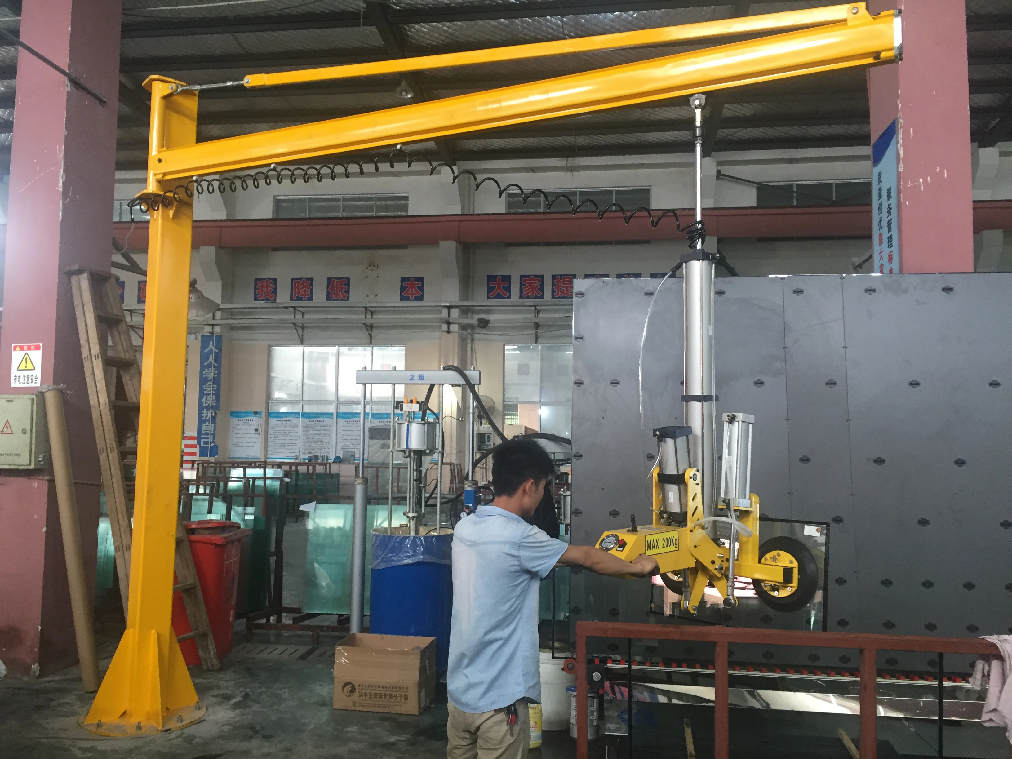 Awovolift Vacuum Lifter With Pneumatic Automatic Flip And Rotate Air Powered Curtain Wall Glass Vacuum Suction Cup Butt Lifting