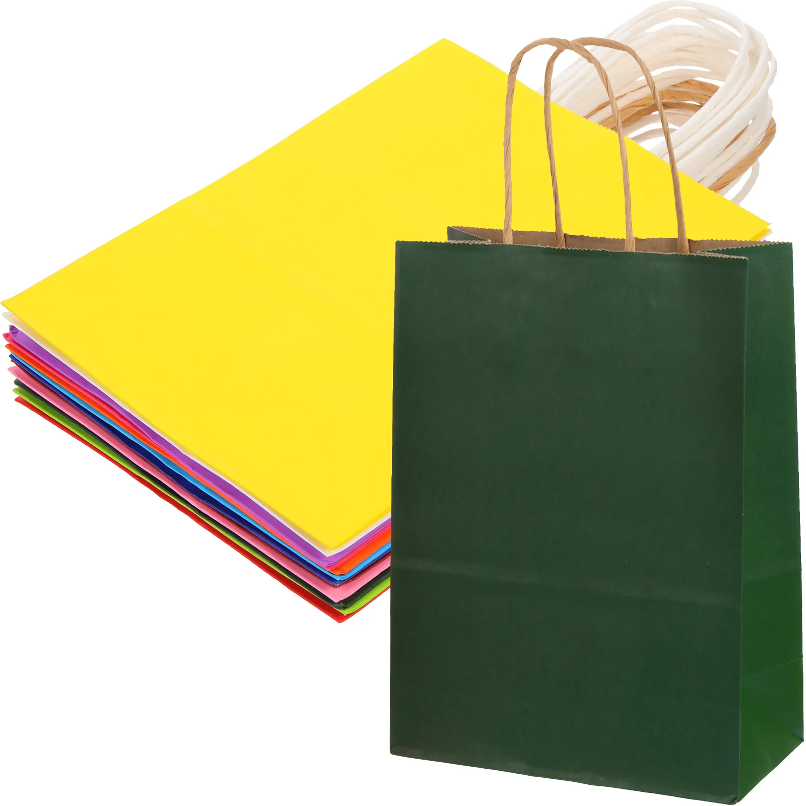 

24 Pcs Color Paper Bag Gift Bags Handheld Wrapping Kraft Candy Pouch Container Shopping Multipurpose Packing