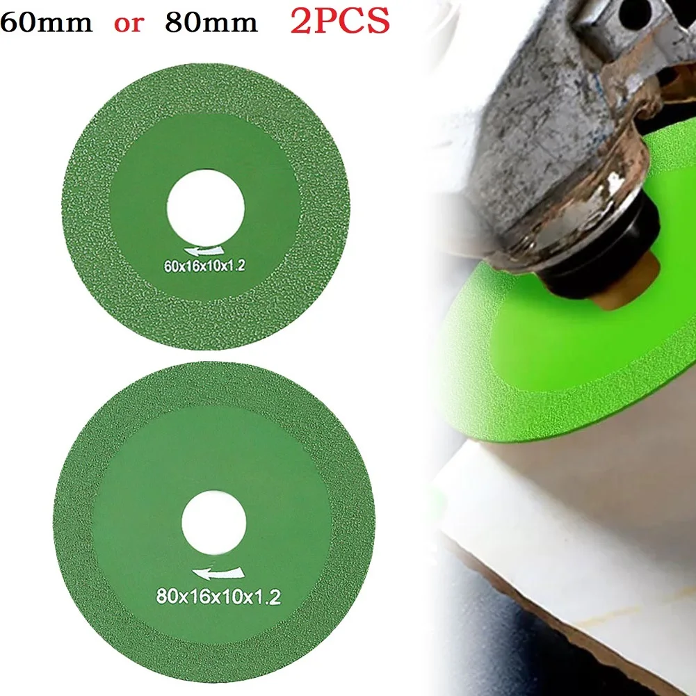 

2PCS 60/80mm Glass Metal Cutting Disc Marble Saw Blade Green Ceramic Tile Polishing Grinding Accessories Metal Cutter Tools