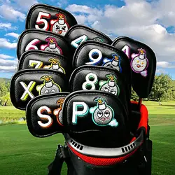 Golf Club Head Cover Irons Cover Clubs Iron Set Protecter Cover 10pcs/set Waterproof Rust Pu Leather Embroidery Golf Headcover