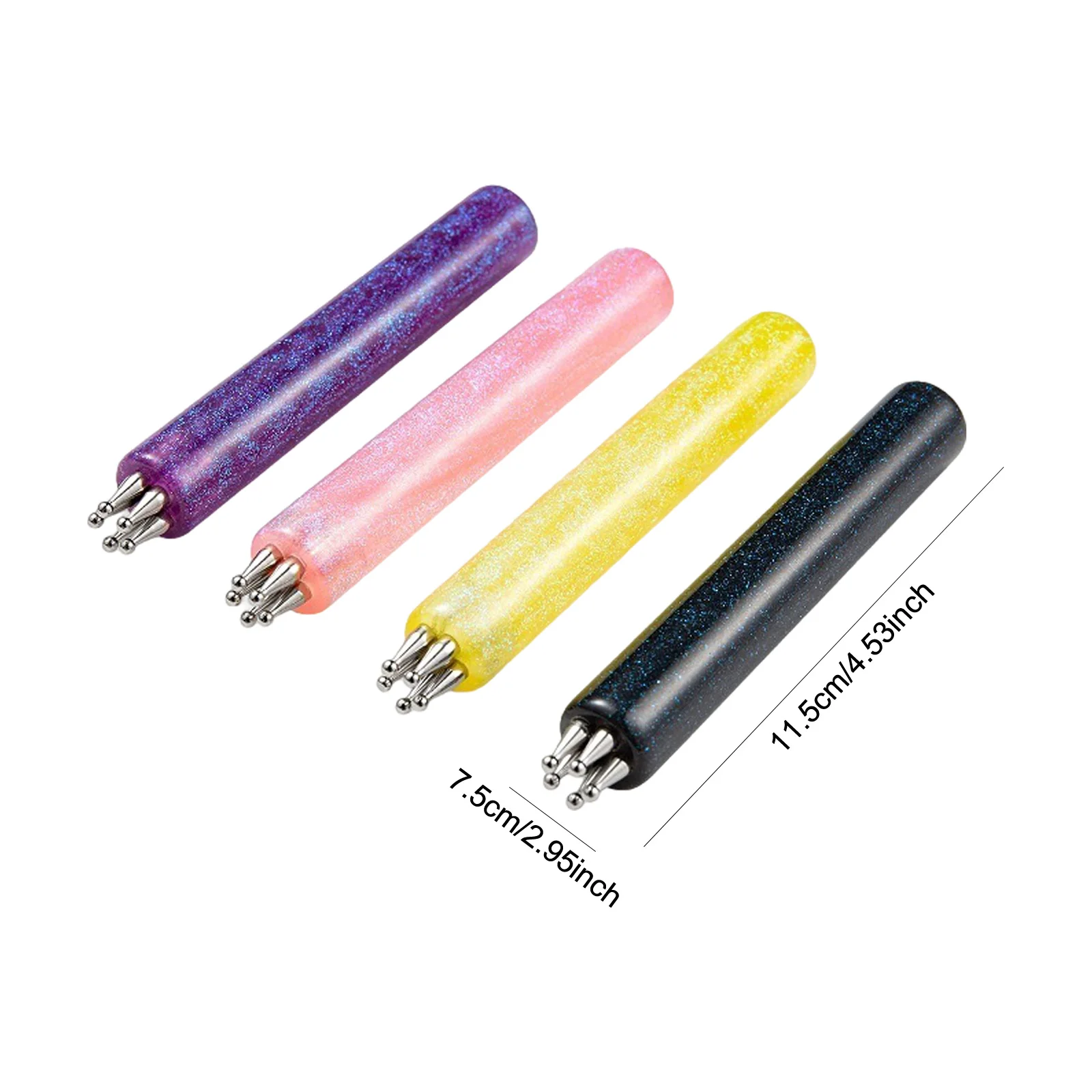 4PCS 휴대용 꽃 네일 드로잉 도구 초보자 매니아 소녀 여성을위한 스테인레스 스틸 볼 팁 매니큐어 아트 도구