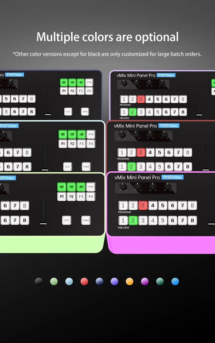 TYST Video Vmix Mini Pro Switcher BDM Control Panel MIDI2.0 Video Recording Swit