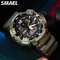 SMAEL  Multi functional Waterproof Sports Dual Display Electronic Quartz Watch 8045 Cool Shockproof Electronic Watch 2
