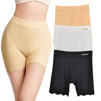 Short de sécurité sans couture pour femmes, 2 pièces, soie glacée, sous-vêtements Anti-frottement, boxeurs sous jupe, culotte, grande taille, Leggings courts 40-100kg 1