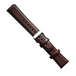 Premium Leather Smartwatch Wristband Bracelet for Universal 22mm (Dark brown leather)