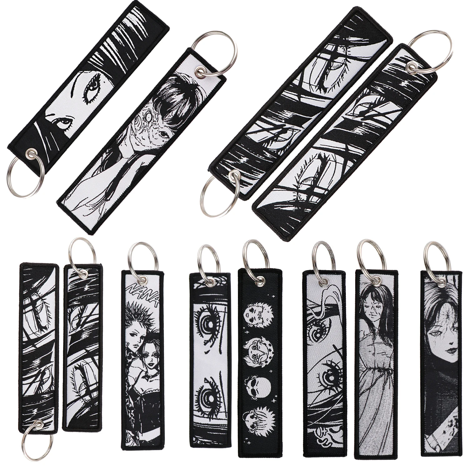 Embroidered Anime Cartoon Keychain - Stylish Keyring Holder and Pendant Accessories