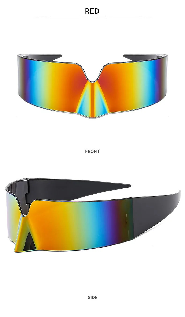 Y2K Luxus Designer Vintage Randlose Sonnenbrille für Damen und Herren Punk Party Vogelnase Maskierte Sportbrille UV400 – Detail 9