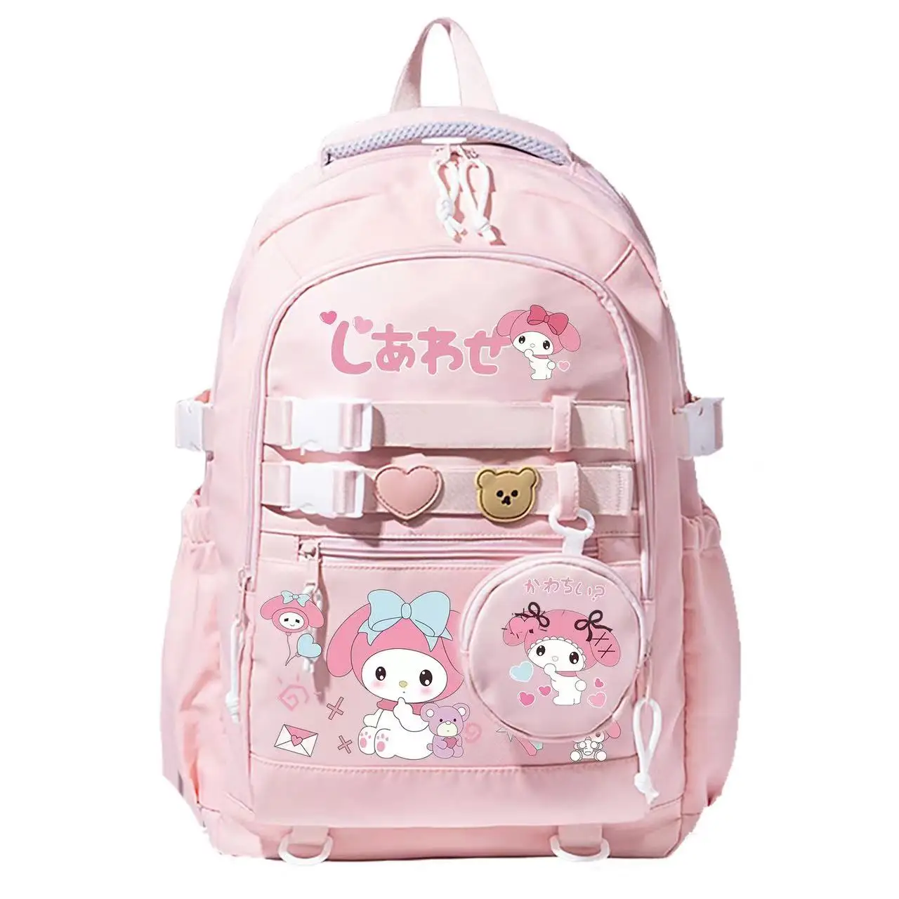 Kuromi Melody Large capacity Waterproof Backpack for School Kawaii Anime cosplay bag Travel Bag School Student Girl Gift 2