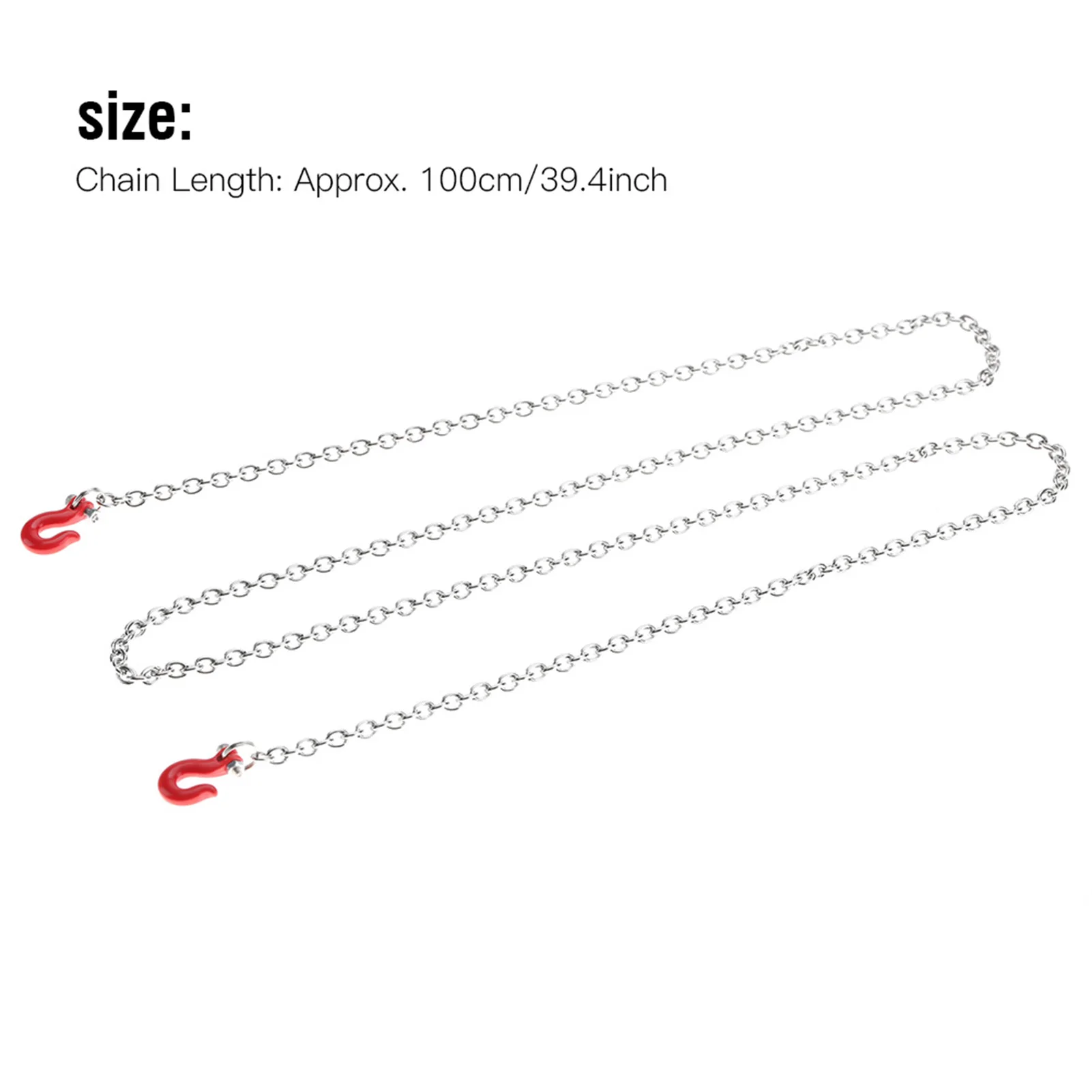 RC Mini Metal Trailer Hook & Chain Set - 1:10 Scale Tow Hook For RC Crawler Cars (Traxxas, Axial, SCX10, TRX-4) - View #4