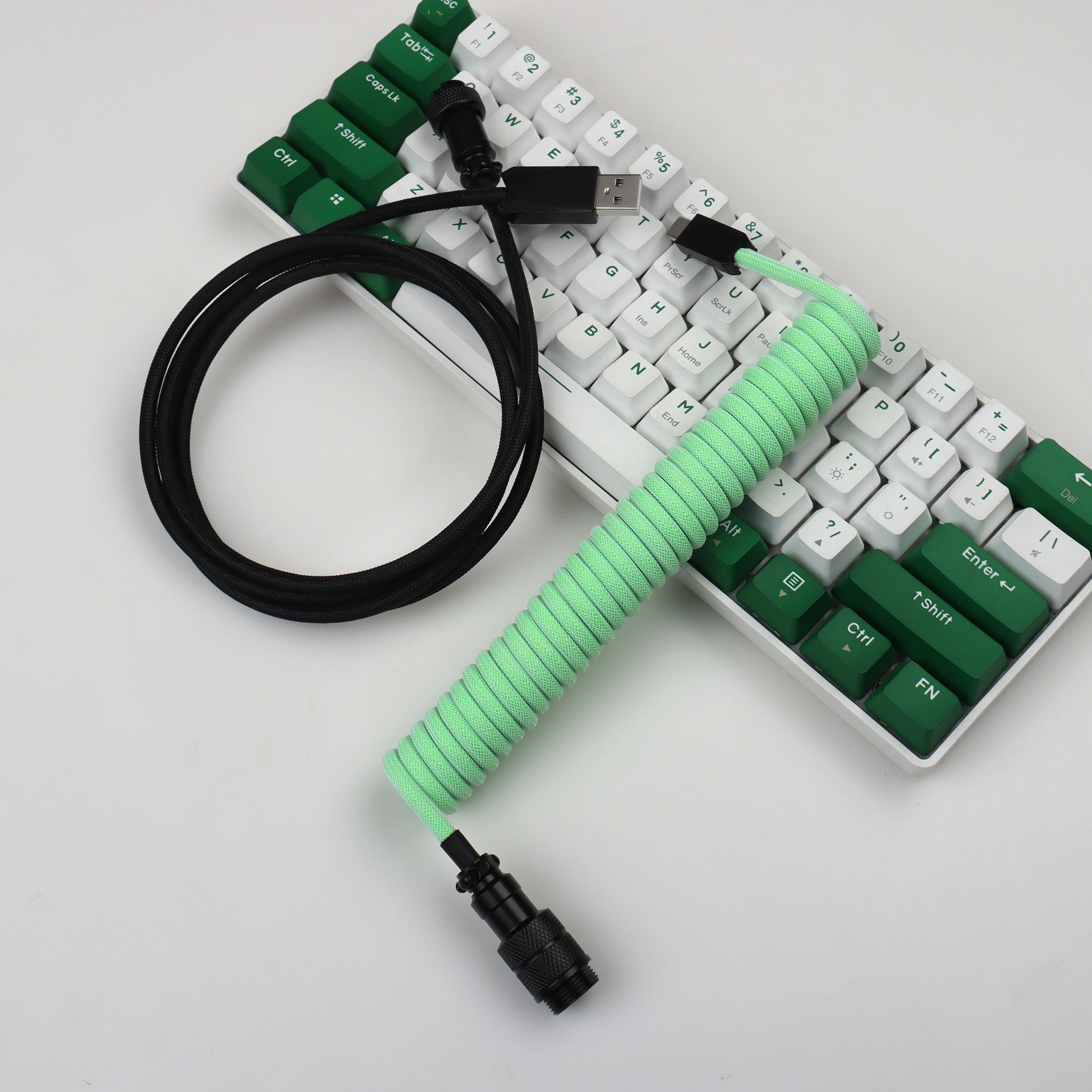 

LANO Type C Mechanical Keyboard Coiled Cable USB Keyboard Wire Mechanical Keyboard Aviator Desktop Computer Aviation Connector