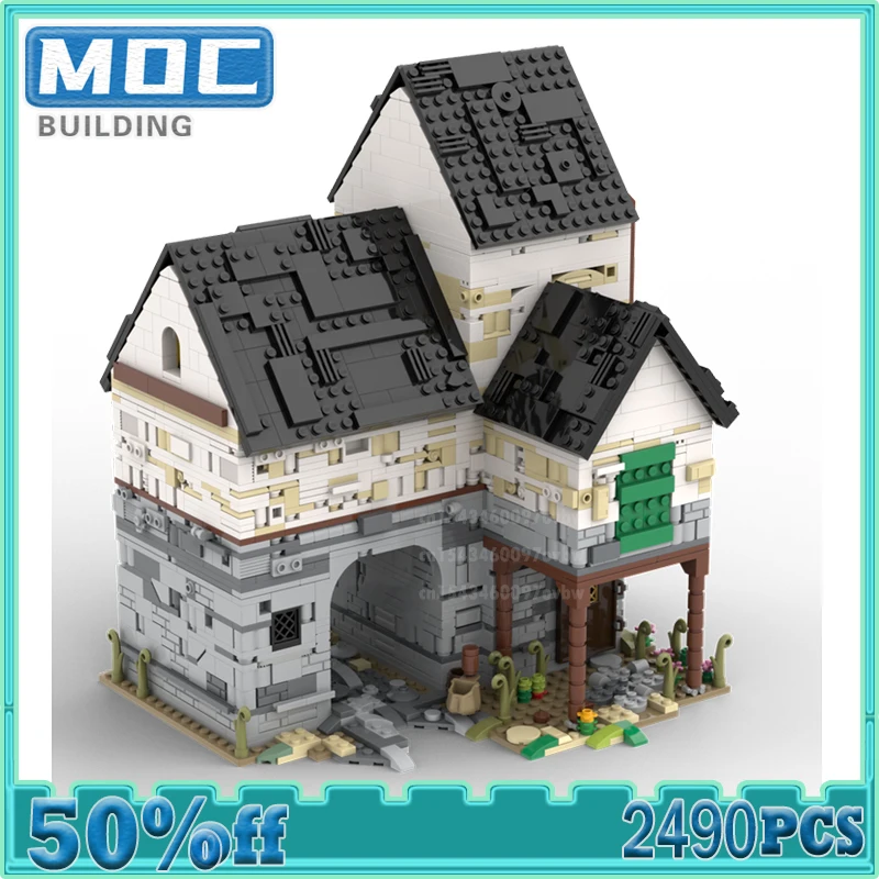 

MOC Building Blocks Medieval Customs House Modular Model Street View DIY Assemble Bricks Architecture Creative Kids Toys Gifts