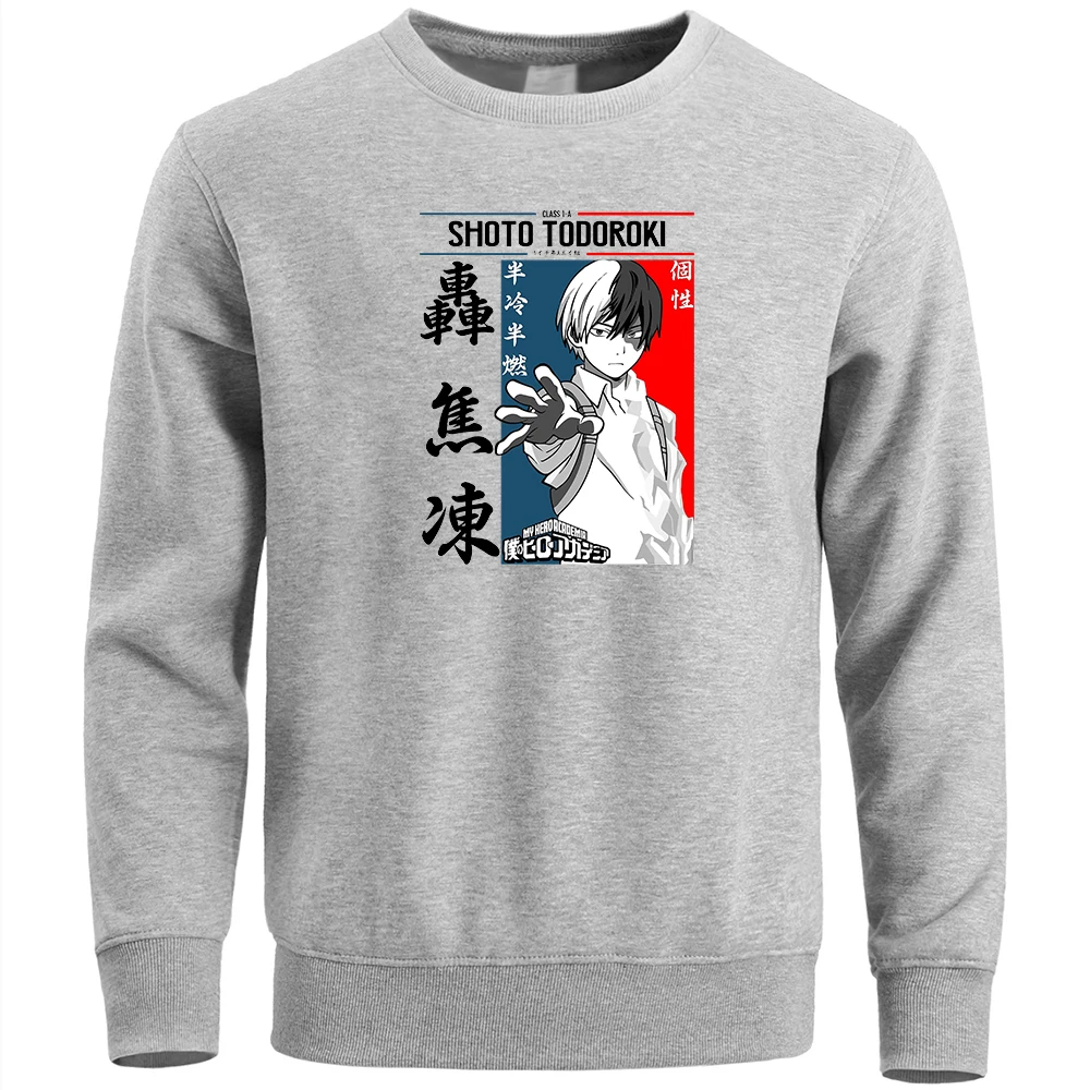 

My Hero Academia Comic Mens Hoodies Graphic Todoroki Shoto Anime Casual Brand Hoody Man Streetwear Hip Hop Sweatshirts Oversize