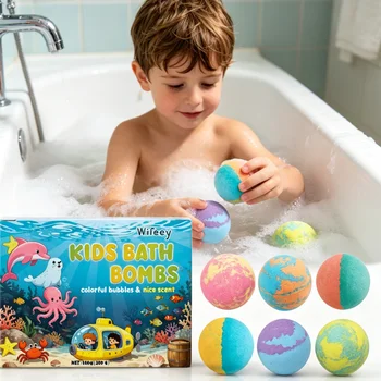 Regalo per la Festa dei Bambini, Pallina da Bagno per Bambini, Idratante, Illuminante, per una Pelle Morbida e Setosa, Bolle Colorate Profumate
