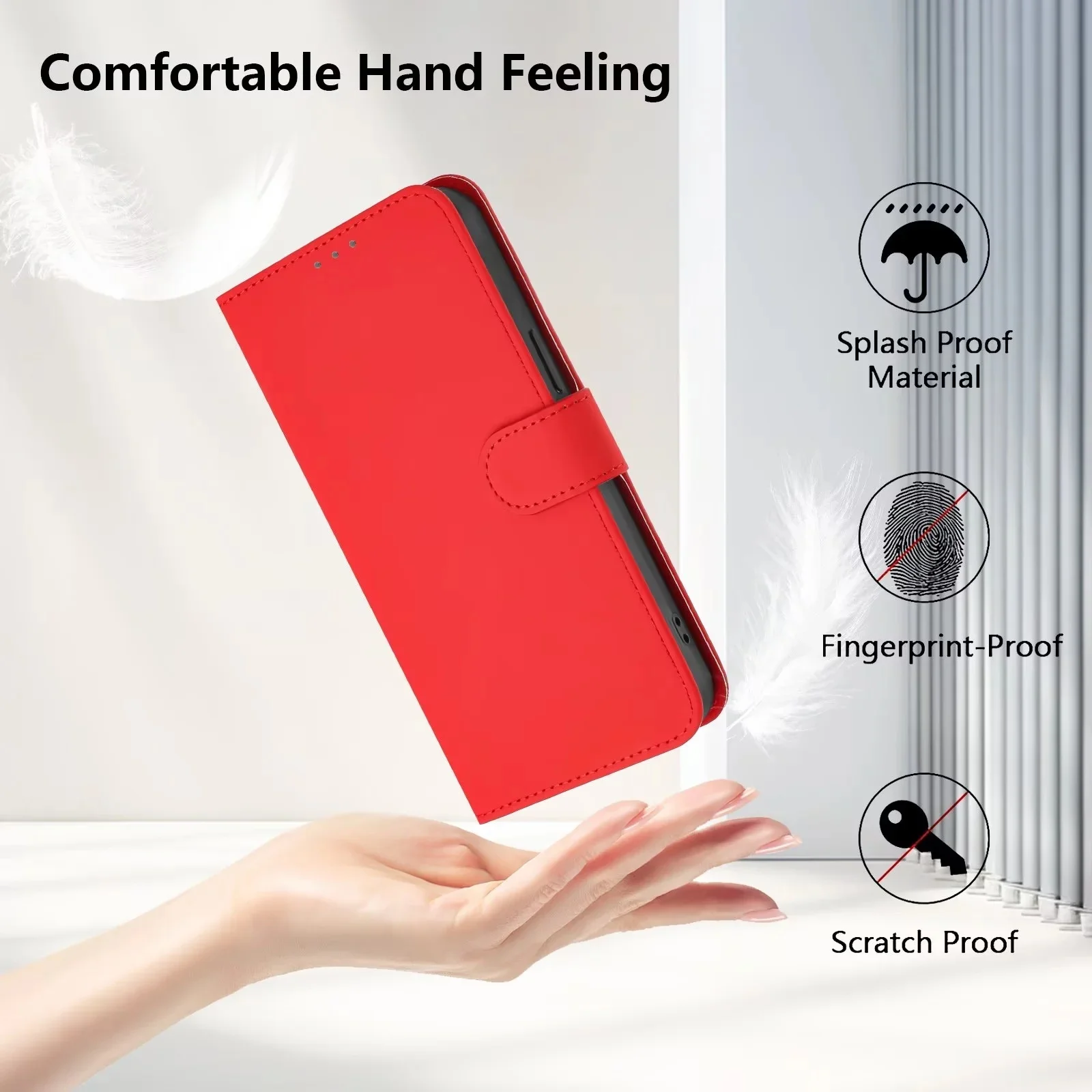 Luxury Flip Phone Case - PU Leather Wallet Cover with Holder