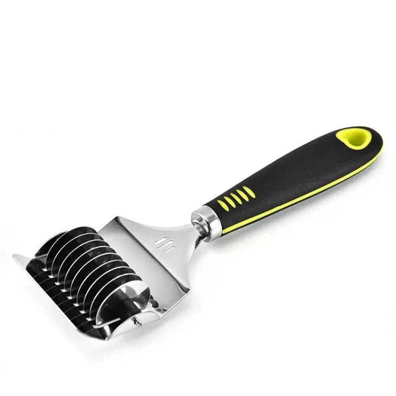 Noodle Cutter Roller Non-slip Comfort Handle Stainless Steel Pasta Spaghetti Maker Noodle Lattice Roller Dough Cutter