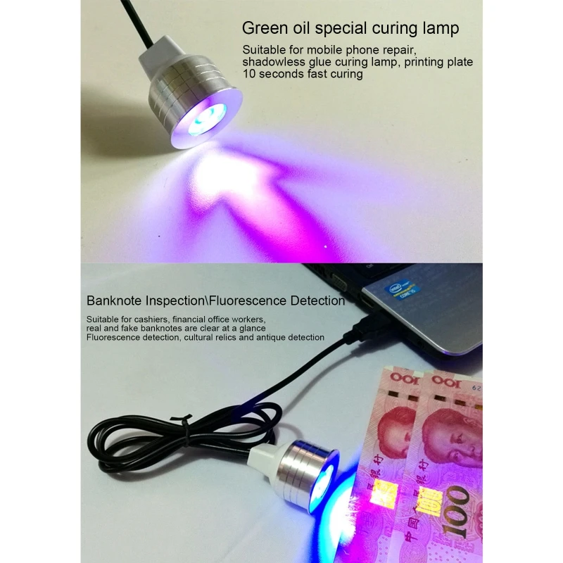 UV Curing Lamp LED UV Glue Curing Lamps USB Ultraviolet Lights Screen Phone Repair Lights for Green Oil Circuit Board Maintenance
