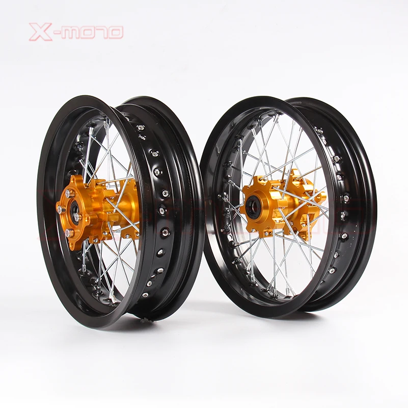 color 1 pair 12 Inch 32 Spokes Holes Aluminum Rims 2.5*12 3.00*12 for Motorcycle Pit Dirt Bike Front 2.50X12 Rear 3.00X12 Wheels