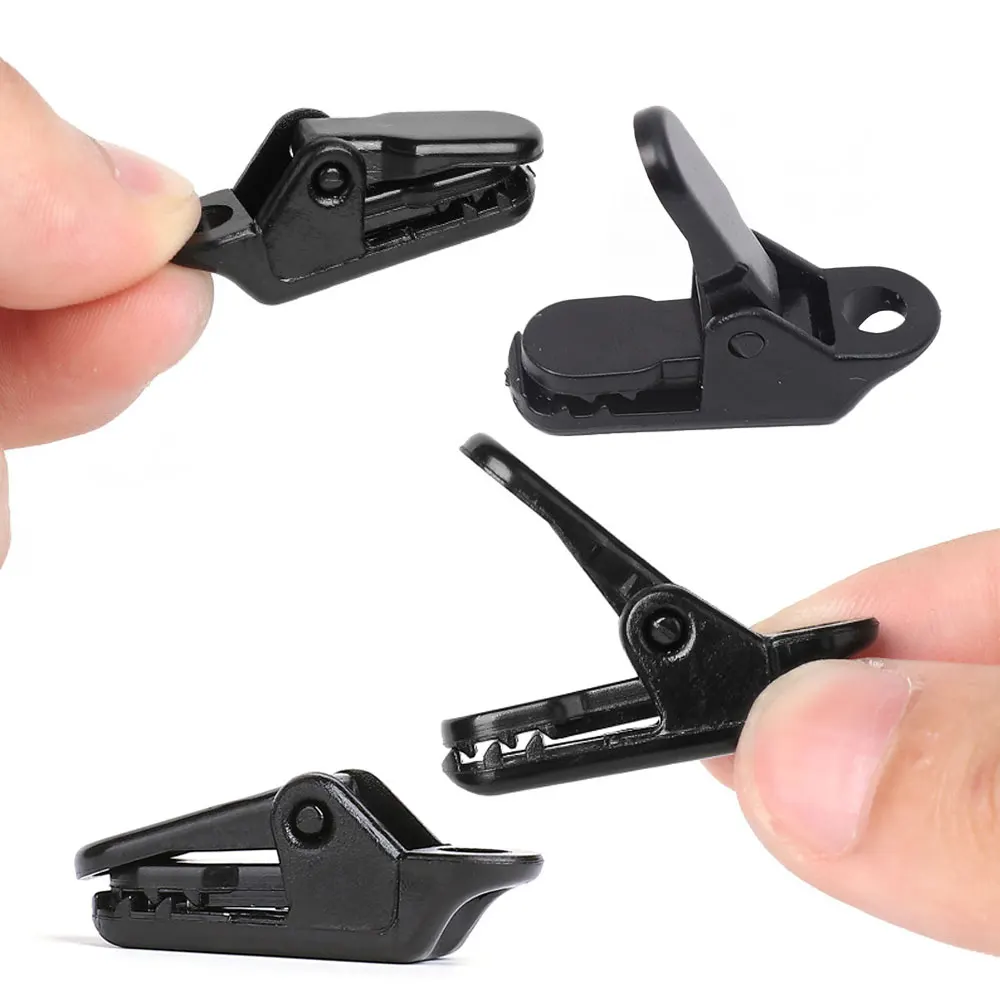 Shade Cloth Clips 10Pcs Tent Canopy Clip Plastic Double Hole Tent Rope Adjustable Buckle Curtain Alligator Clip Outdoor Camping Hiking