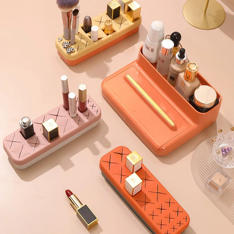 Makeup Organizer For Cosmetic Box Plastic Storage Container Brush Holder Multi-Function Lipstick Skincare Jewelry |