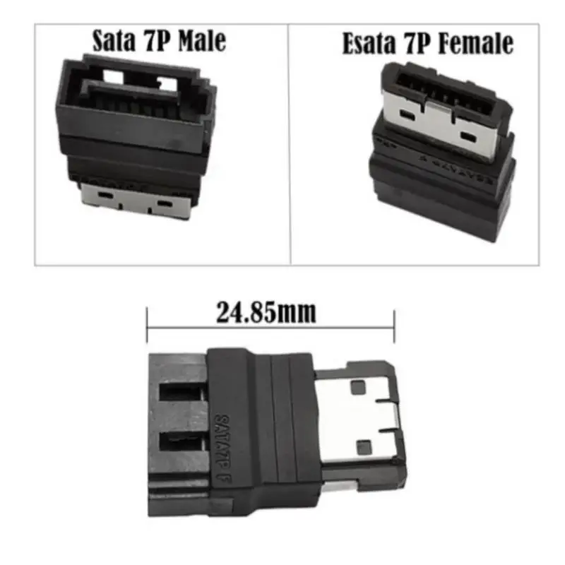 SATA 7 핀 수-ESATA 7 핀 암 PS3 익스텐더, 익스텐션 하드 디스크 어댑터, SSD 내장-외장 하드 디스크 케이블, 1PC