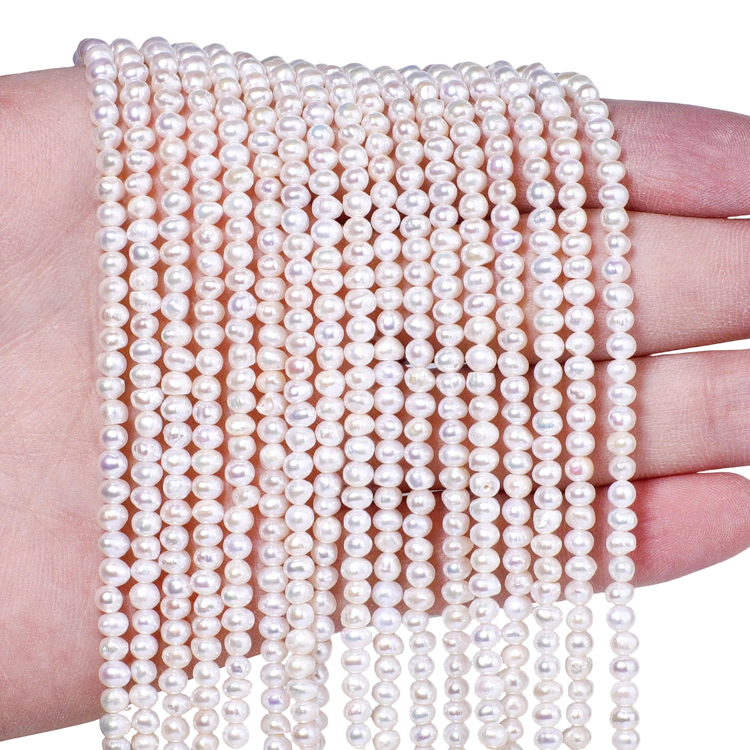 Elegant Natural White Freshwater Pearl Beads