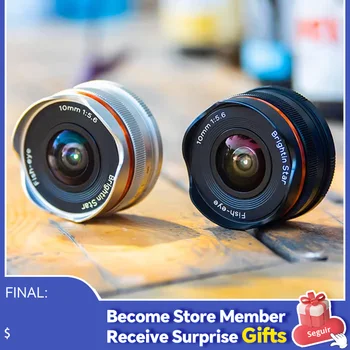 Brightin Star 대형 조리개 고정 초점 미러 카메라 인물 렌즈, 캐논 소니 E 후지필름 XF M4/3 니콘 Z 렌즈용, 10mm F5.6