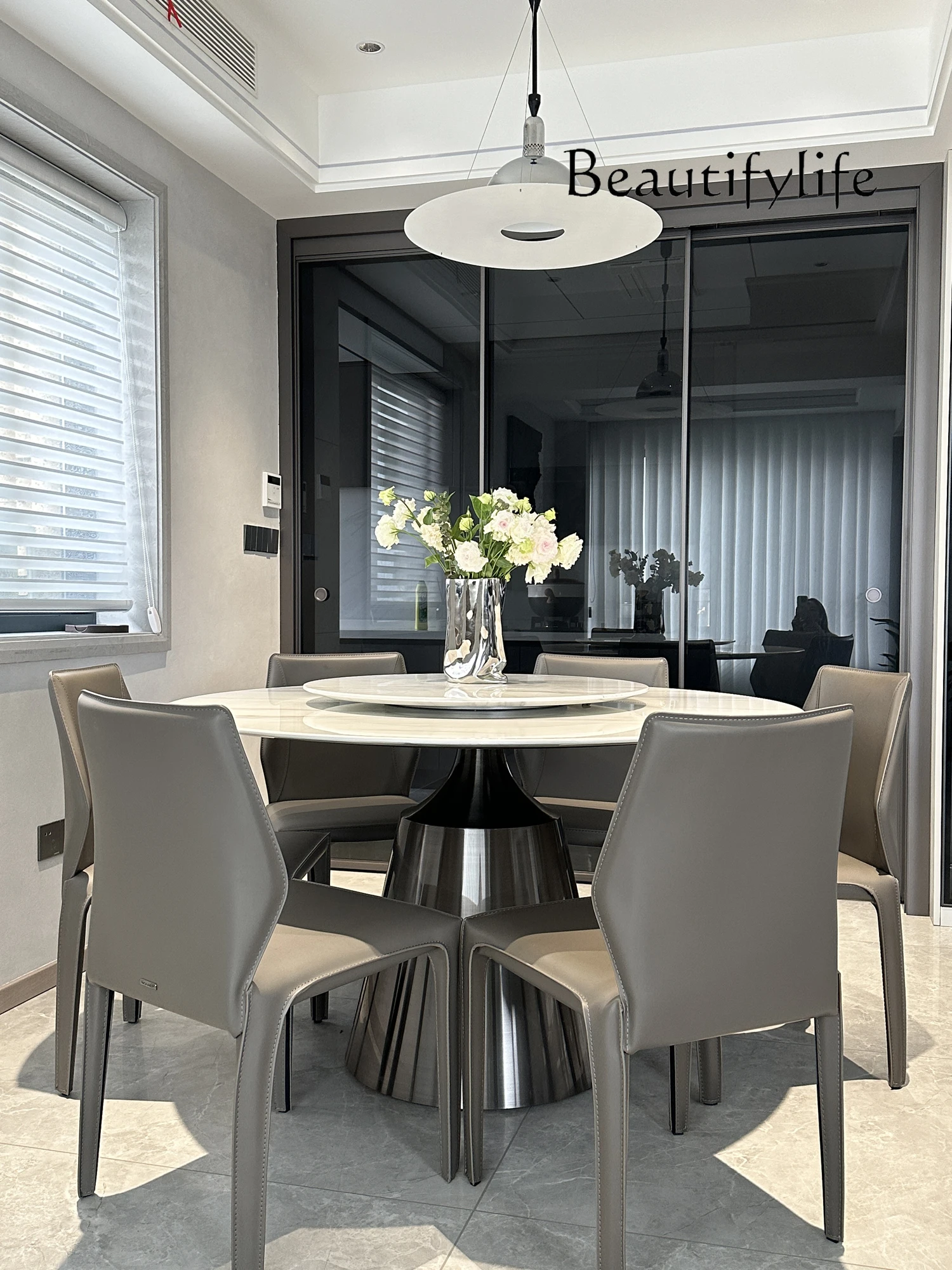 

Natural Marble round Table Home Small Apartment Italian round Table