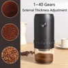 New Portable USB Electric Coffee Bean Grinder 40 Gears External Adjustable Rechargeable Grinders Household Mini Coffee Machine 2