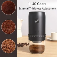 New Portable USB Electric Coffee Bean Grinder 40 Gears External Adjustable Rechargeable Grinders Household Mini Coffee Machine 2
