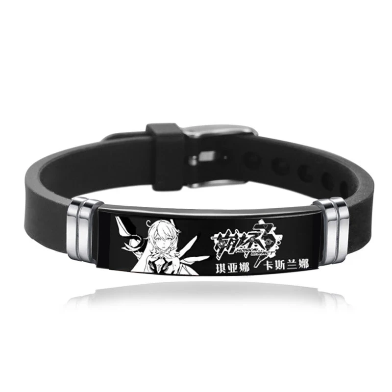 Anime Bracelet Honkai Impact 3 Kallen Kaslana Seele Vollerei 22 Styles Cosplay Prop Silicone Titanium Bangle Jewelry Gifts 6