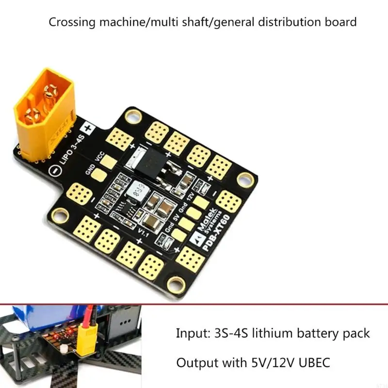 573A Matek Mini Power Hub PDB XT60 Power Distribution Board PDB-XT60 with BEC 5V/12V for FPV Drone Quadcopter QAV210 QAV-R