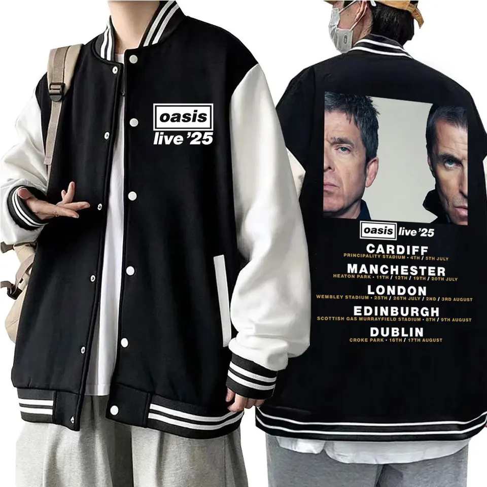 ジャケット・アウター Oasis Tour jaket The Oasis Live 25 Tour 2025 Print Baseball Uniform Jacket