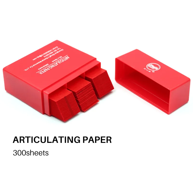 300 Blatt Dental Artikulationspapier Doppelseitige Bissstreifen Blau/Rot 55*18mm Zahnaufhellung Artikulationspapiermaterialien – Detail 9