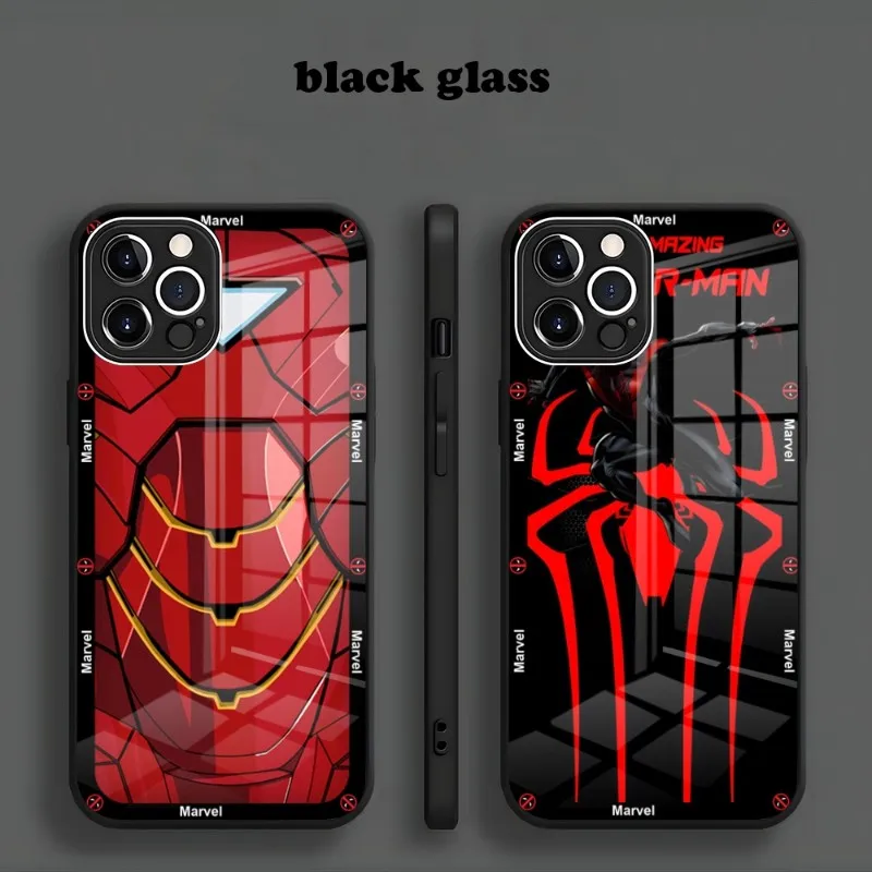 Marvel Venom Spiderman Marvel Phone Case Nuovo Per Iphone 15 14 13 12 11 Pro Max X Xs Xr 7 8 Plus 2020 Se Metallic Paint Glass