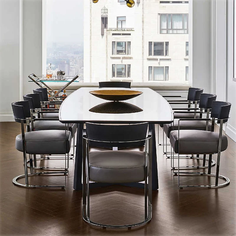 

Custom Dining Chair Italian Designer Furniture Stainless Steel Modern Dining Chairs for Events Creative Restaurant Chair كراسي