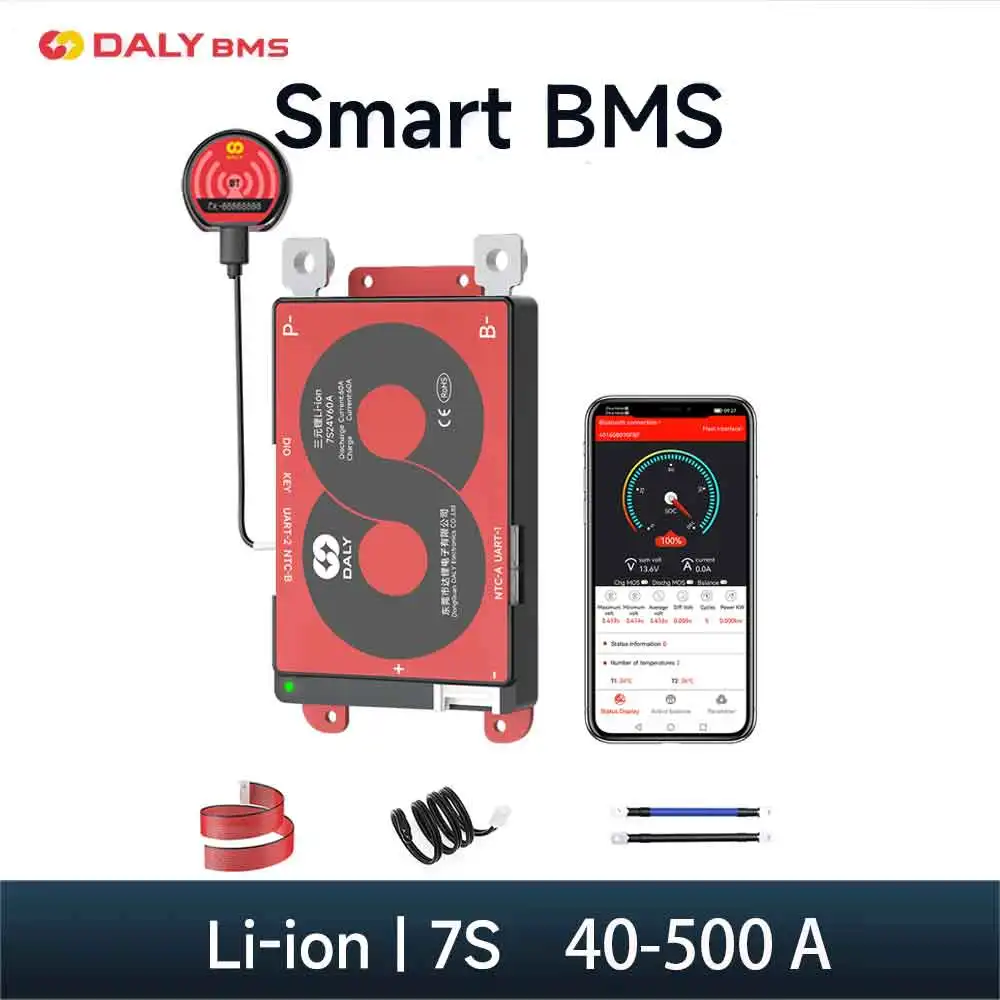 Daly BMS Smart bms 7S 24V Li-ion 40A 60A 100A 150A 200A 250A 300A 400A ...