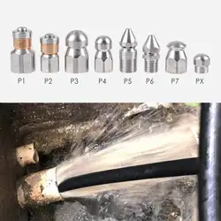Pressure Washer Sewer Jetting Nozzle with Stainless Steel 1/4Inch Quickly Connector Durable Design Sewer Jet Nozzle