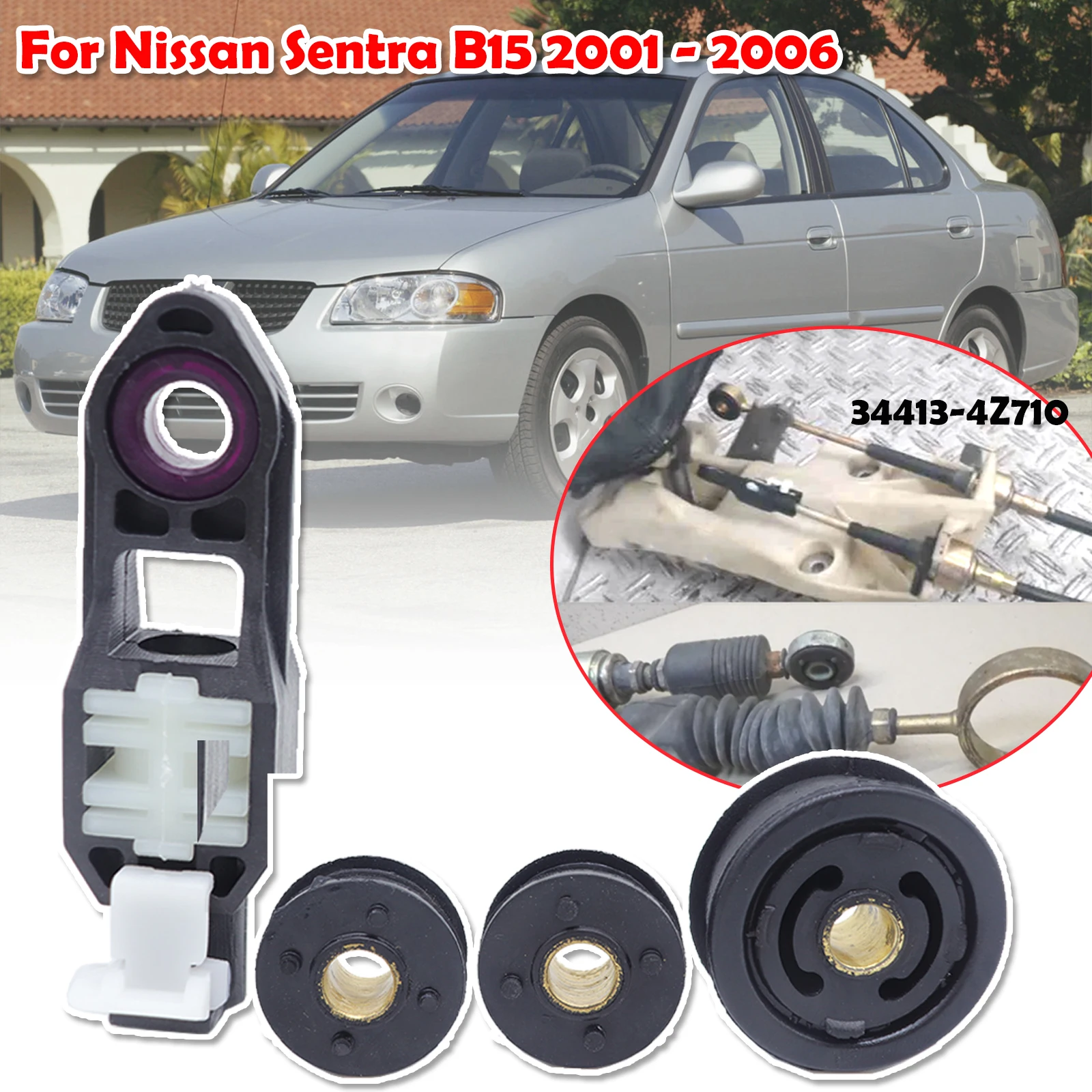 Car Manual Gearbox Shift Cable Linkage Control Bush Shifter Lever Connect Rod Bushing For Nissan Sentra B15 2001 2002 2003- 2006