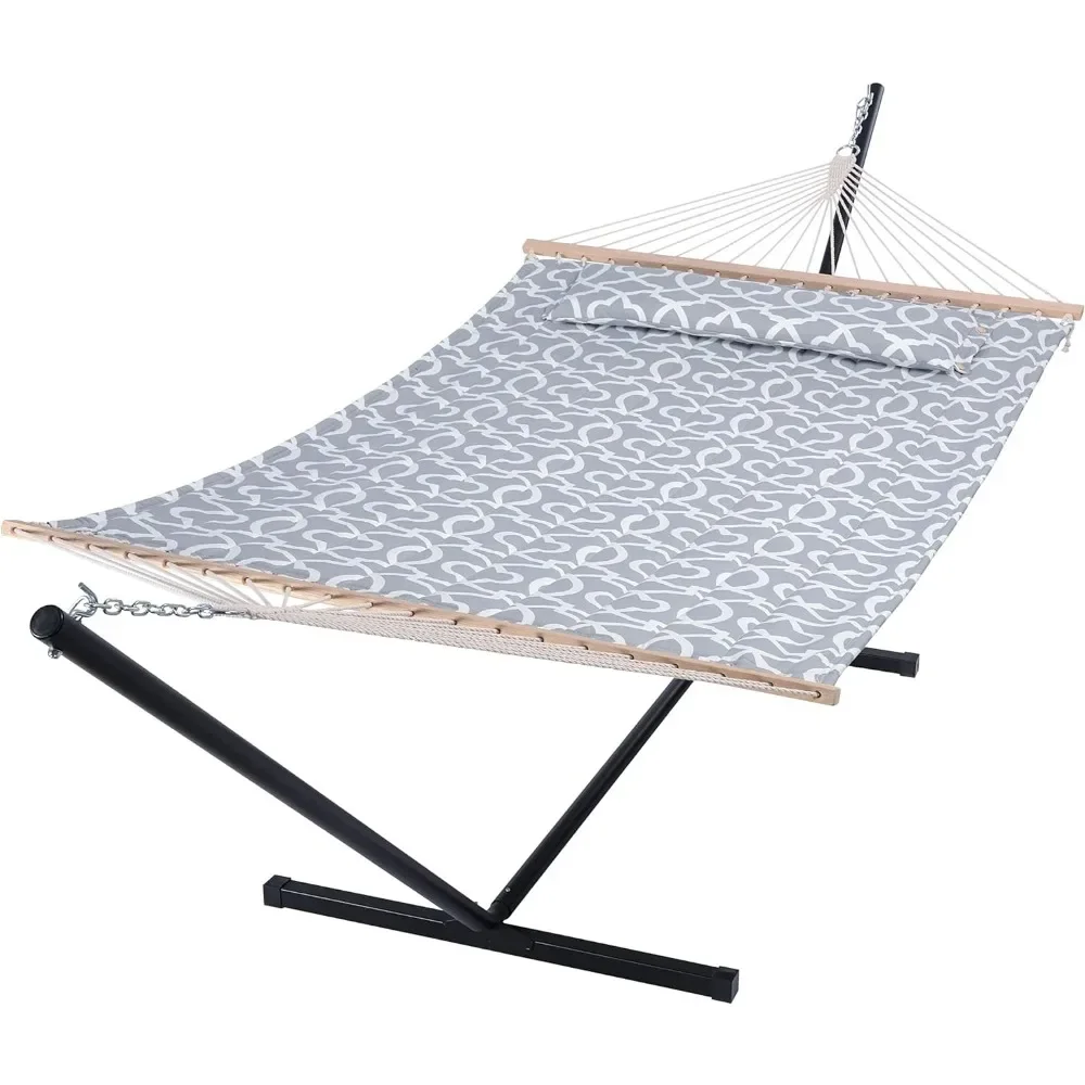 

Hammock,2 Person Hammock with Stand, Heavy Duty Portable Hammocks, 450 Lbs Capacity, Dark Grey Hammock