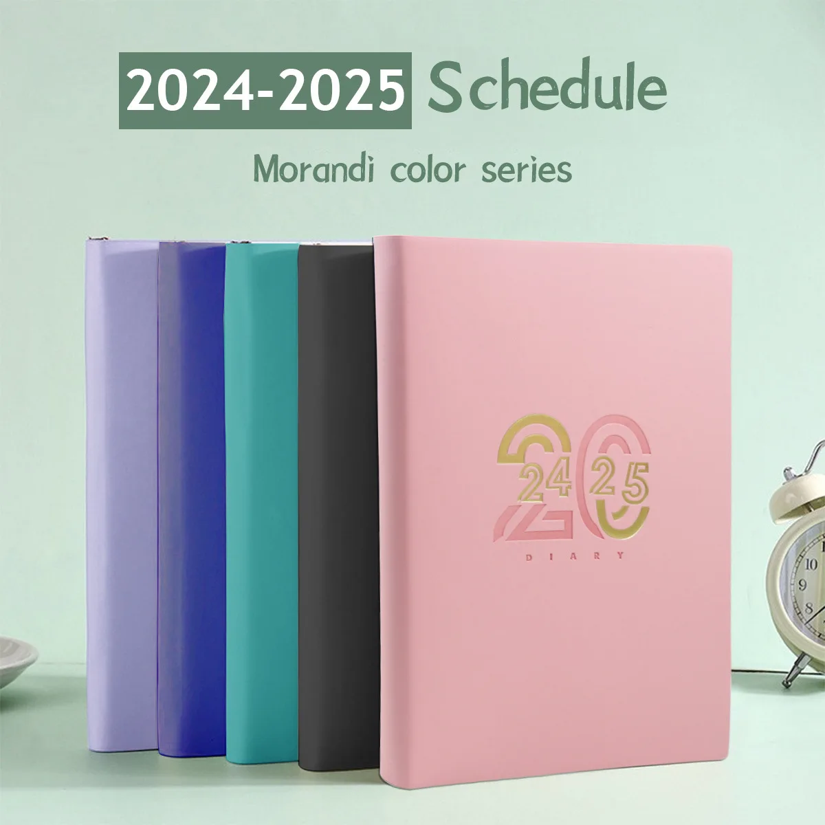 2024 2025 가죽 바인딩 플래너, 일정 A5 스페인어 노트북, 주간 계획, 월별 계획, 쓰기 문구, 사무실 문구