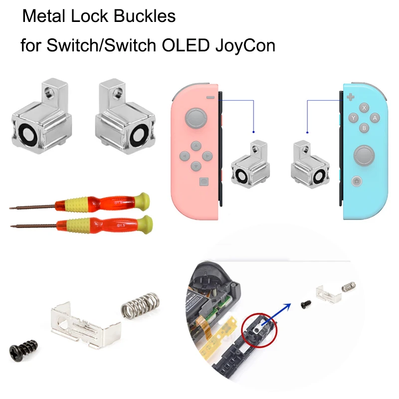 Metal Lock Buckles Latches for Switch OLED /Switch Joycon